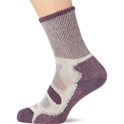 Bridgedale Womens Lightweight Coolmax Comfort Walking Hiking Boot Socks - Plum - Socks Bridgedale Womens Lightweight Coolmax Comfort Walking Hiking Boot Socks - Plum - Socks