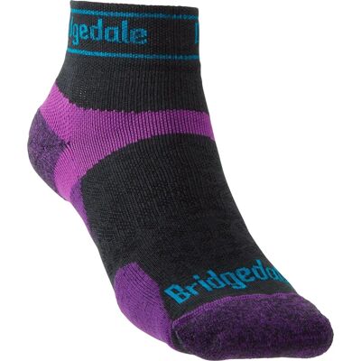 Bridgedale Womens Trail Run Ultralight T2 Sport Low Socks Charcoal / Purple - UK 5-6.5 Bridgedale Womens Trail Run Ultralight T2 Sport Low Socks Charcoal / Purple - UK 5-6.5