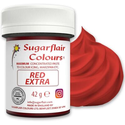 Sugarflair Extra Červený Potravinářský Barvivo - 42g - Surovina na pečení Sugarflair Extra Červený Potravinářský Barvivo - 42g - Surovina na pečení