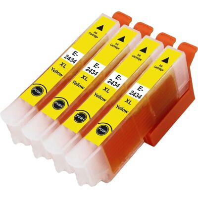 Cartouches d'encre jaunes Go Inks - Remplacement Epson T2434 - Pack de 4 - Publicité Cartouches d'encre jaunes Go Inks - Remplacement Epson T2434 - Pack de 4 - Publicité