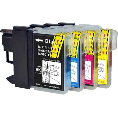 Ensemble de cartouches d'encre LC985 de Go Inks - Noir/Cyan/Magenta/Jaune - Publicité Ensemble de cartouches d'encre LC985 de Go Inks - Noir/Cyan/Magenta/Jaune - Publicité