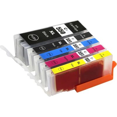 Ensemble de cartouches compatibles Go Inks PGI-550 & CLI-551, 5 pièces pour Canon Pixma - Publicité Ensemble de cartouches compatibles Go Inks PGI-550 & CLI-551, 5 pièces pour Canon Pixma - Publicité