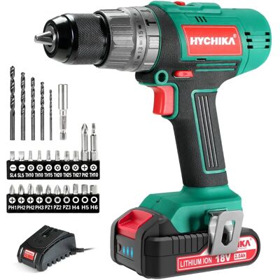 Hychika Accuboormachine 18V - 45 Nm, 2 Batterijen, 53 Accessoires Hychika Accuboormachine 18V - 45 Nm, 2 Batterijen, 53 Accessoires