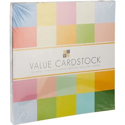 DCWV Solid Color Cardboard Stack - 102 Sheets - 30.5x30.5cm DCWV Solid Color Cardboard Stack - 102 Sheets - 30.5x30.5cm