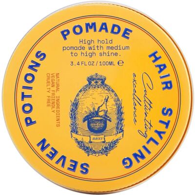 Seven Potions Pomade coiffante à fixation forte et brillance 100ml - Publicité Seven Potions Pomade coiffante à fixation forte et brillance 100ml - Publicité