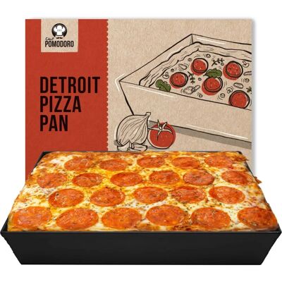 Frigideira para Pizza Estilo Detroit Chef Pomodoro - 14 x 10 Polegadas Alumínio Duro Anodizado Frigideira para Pizza Estilo Detroit Chef Pomodoro - 14 x 10 Polegadas Alumínio Duro Anodizado