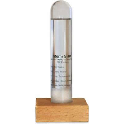 Kikkerland Storm Glass Previsioni Meteo in Legno e Cristalli Kikkerland Storm Glass Previsioni Meteo in Legno e Cristalli