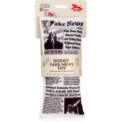 Kikkerland Dog Toy - Fake News - Durable Fabric, Rattling Balls, Non-Toxic Aluminum Kikkerland Dog Toy - Fake News - Durable Fabric, Rattling Balls, Non-Toxic Aluminum