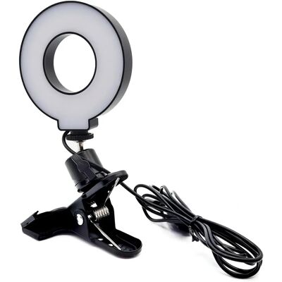 Lumină cu inel pentru selfie Kikkerland - Lampa USB compactă cu reglare a luminozității Lumină cu inel pentru selfie Kikkerland - Lampa USB compactă cu reglare a luminozității