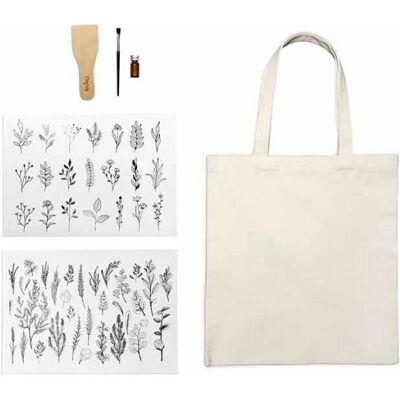Personalizowana torba z płótna - Wzór kwiatowy Personalizowana torba z płótna - Wzór kwiatowy