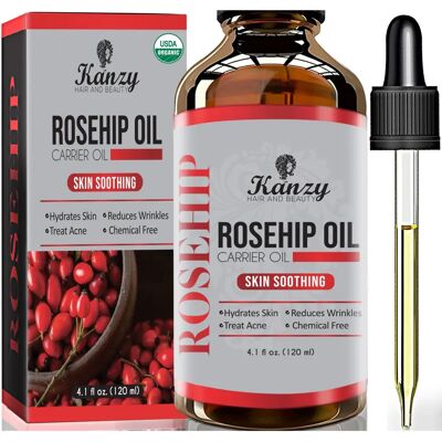 Kanzy Rosehip Oil for Face - Organic Cold Pressed 120ml - Face Oil Kanzy Rosehip Oil for Face - Organic Cold Pressed 120ml - Face Oil
