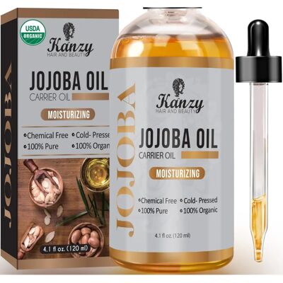 Kanzy Jojoba Oil Organic Cold Pressed 120ml - Hair and Beauty Oil Kanzy Jojoba Oil Organic Cold Pressed 120ml - Hair and Beauty Oil