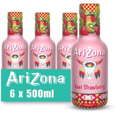Arizona Kiwi Strawberry Fruit Juice - Pack of 6 x 500ml PET Bottles Arizona Kiwi Strawberry Fruit Juice - Pack of 6 x 500ml PET Bottles