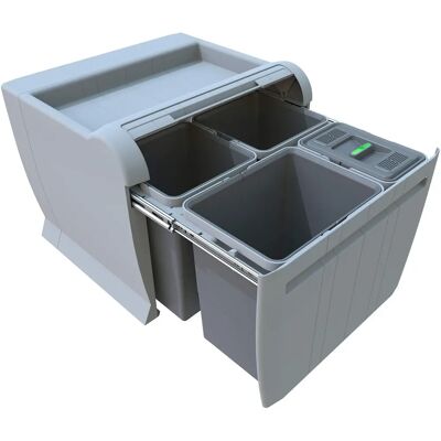 ELLETIPI City PTA 5045C Gray 50L Trash Bin - Waste Sorting ELLETIPI City PTA 5045C Gray 50L Trash Bin - Waste Sorting