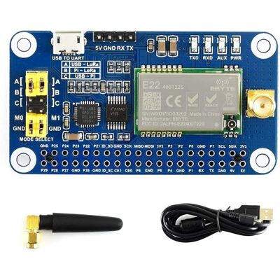 WAVESHARE Raspberry Pi LoRa SX1268 433 MHz - 5 km Reichweite WAVESHARE Raspberry Pi LoRa SX1268 433 MHz - 5 km Reichweite