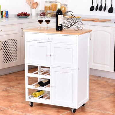 Costway - Carrito Cocina de Madera - 67x37x87cm - Kitchen Cart Costway - Carrito Cocina de Madera - 67x37x87cm - Kitchen Cart