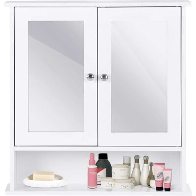 Costway - Spiegelschrank 56.5x13.5x58.5 cm - Badezimmer-Schrank Costway - Spiegelschrank 56.5x13.5x58.5 cm - Badezimmer-Schrank