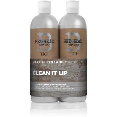 Tigi Bed Head For Men Clean It Up Shampoo & Conditioner Duo (2 x 750ml) Tigi Bed Head For Men Clean It Up Shampoo & Conditioner Duo (2 x 750ml)