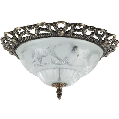 Happy Homewares - Traditional Flush - Antique Brass - Ceiling Light Happy Homewares - Traditional Flush - Antique Brass - Ceiling Light