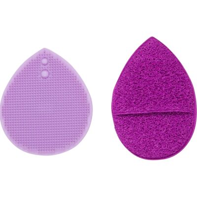 CALA 76117 Face Makeup Sponge - Exfoliating Duo - Purple CALA 76117 Face Makeup Sponge - Exfoliating Duo - Purple