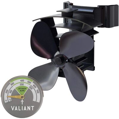 Valiant Stove Fan and Thermometer - Black / Green - Inset Stove Valiant Stove Fan and Thermometer - Black / Green - Inset Stove