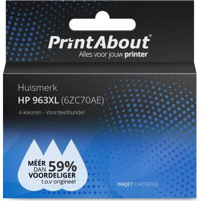 PrintAbout 6ZC70AE - Inktcartridge met hoge capaciteit - Multicolor PrintAbout 6ZC70AE - Inktcartridge met hoge capaciteit - Multicolor