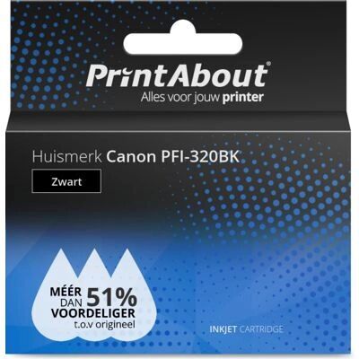 PrintAbout PFI-320BK Schwarz Tintenpatrone - Hohe Kapazität - Für Canon PrintAbout PFI-320BK Schwarz Tintenpatrone - Hohe Kapazität - Für Canon