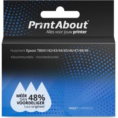PrintAbout T8041/42/43/44/45/46/47/48/49 - Farb-Multipack für Epson PrintAbout T8041/42/43/44/45/46/47/48/49 - Farb-Multipack für Epson