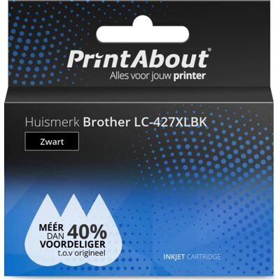 PrintAbout LC-427XLBK Zwart Hoge Capaciteit Inktcartridge PrintAbout LC-427XLBK Zwart Hoge Capaciteit Inktcartridge