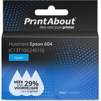 PrintAbout Cartuccia d'inchiostro C13T10G24010 - Ciano - Compatibile con Epson 604 PrintAbout Cartuccia d'inchiostro C13T10G24010 - Ciano - Compatibile con Epson 604