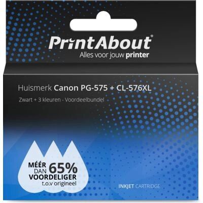 PrintAbout PG-575 + CL-576XL Schwarze + 3 Farben Tintenpatrone - Hohe Kapazität PrintAbout PG-575 + CL-576XL Schwarze + 3 Farben Tintenpatrone - Hohe Kapazität