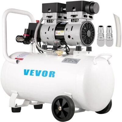 Vevor Weiß 11-Gallonen Luftkompressor - Tragbar, Leise, 1HP Vevor Weiß 11-Gallonen Luftkompressor - Tragbar, Leise, 1HP