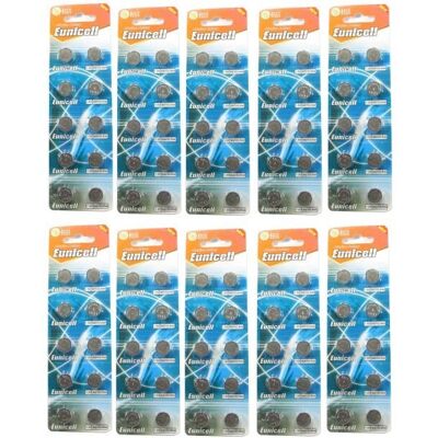 Piles LR44 1,5V Eunicell - 100 pièces - Publicité Piles LR44 1,5V Eunicell - 100 pièces - Publicité