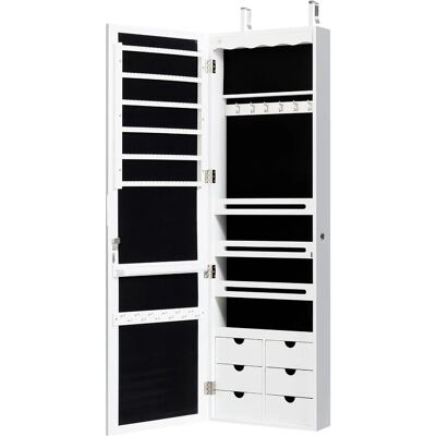 Costway Wall Jewelry Cabinet with Mirror - 120x36.5x11.5cm Costway Wall Jewelry Cabinet with Mirror - 120x36.5x11.5cm