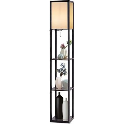 Costway - 3-Tier Floor Lamp - Negro - Floor Lamp with Shelf Costway - 3-Tier Floor Lamp - Negro - Floor Lamp with Shelf
