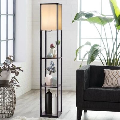 Costway Lampe sur pied scandinave avec 3 étagères - Design moderne - Publicité Costway Lampe sur pied scandinave avec 3 étagères - Design moderne - Publicité