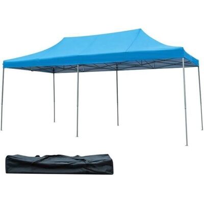 Gazebo de jardin pliable COSTWAY 3 x 3M - Bleu - Publicité Gazebo de jardin pliable COSTWAY 3 x 3M - Bleu - Publicité
