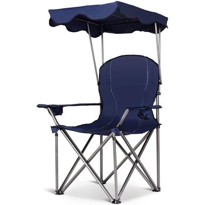 Costway - Foldable - Bleu - 120 kg - Chaise de camping - Publicité Costway - Foldable - Bleu - 120 kg - Chaise de camping - Publicité