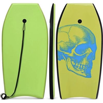 Bodyboard Costway 41 Pouces avec Sangle de 90 CM - Planche de Surf avec Motif de Crâne - Vert pour Adultes - Publicité Bodyboard Costway 41 Pouces avec Sangle de 90 CM - Planche de Surf avec Motif de Crâne - Vert pour Adultes - Publicité