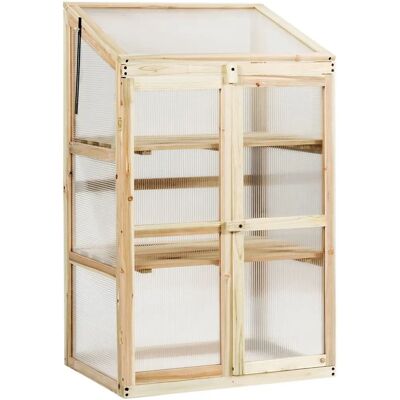 Costway Havehytte 60x45x100cm med 3 hylder i polycarbonat Costway Havehytte 60x45x100cm med 3 hylder i polycarbonat