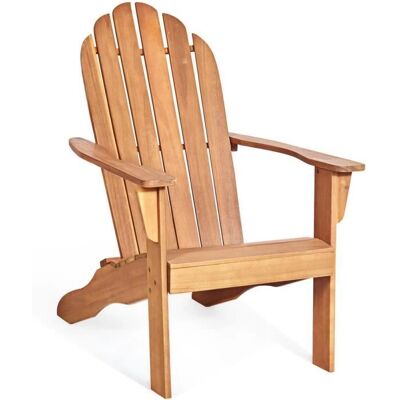 Chaise Adirondack de jardin Costway - Bois d’acacia - Supporte 170kg - Extérieur - Publicité Chaise Adirondack de jardin Costway - Bois d’acacia - Supporte 170kg - Extérieur - Publicité