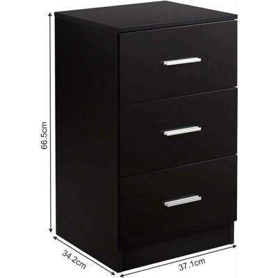 Armoire de rangement Costway avec 3 tiroirs - Noir - Publicité Armoire de rangement Costway avec 3 tiroirs - Noir - Publicité