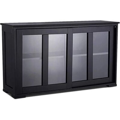 Costway - Aparador - MDF - Puertas correderas de vidrio - Gabinete de almacenamiento Costway - Aparador - MDF - Puertas correderas de vidrio - Gabinete de almacenamiento