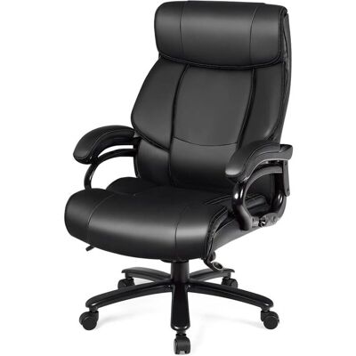 COSTWAY - Silla de Escritorio - Ergonómica - Respaldo Alto - PU Leather - Silla de Oficina COSTWAY - Silla de Escritorio - Ergonómica - Respaldo Alto - PU Leather - Silla de Oficina