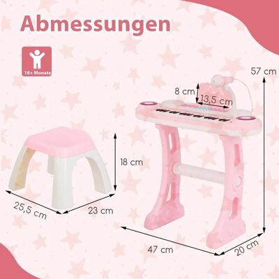Costway - 37-Key Piano Keyboard - Roze - Verlichting - Kindertoetsenbord Costway - 37-Key Piano Keyboard - Roze - Verlichting - Kindertoetsenbord