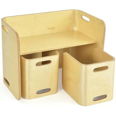 Ensemble Table et Chaises pour Enfants Costway - Gain de Place, Bois de Bouleau Durable Ensemble Table et Chaises pour Enfants Costway - Gain de Place, Bois de Bouleau Durable