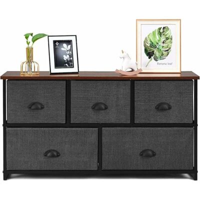 COSTWAY Cassettiera 5 Cassetti - 5 Cassetti - 100x30x53.5 cm - Chest of drawers COSTWAY Cassettiera 5 Cassetti - 5 Cassetti - 100x30x53.5 cm - Chest of drawers