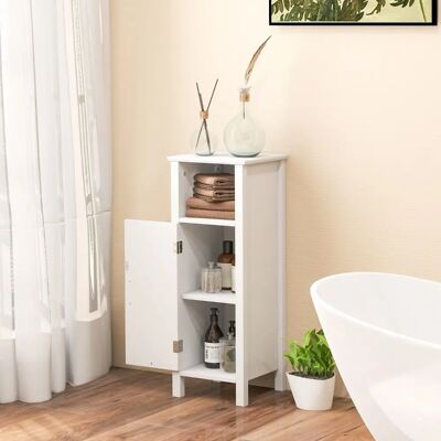 Costway Badkamerkast - Multifunctioneel, Wit, Hout - Badmeubel Costway Badkamerkast - Multifunctioneel, Wit, Hout - Badmeubel