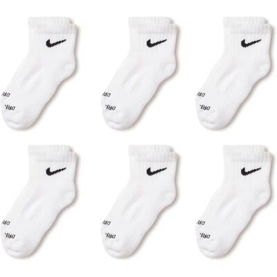 Nike Un0018 Kids White Dri-Fit Quarter Socks - Socks Nike Un0018 Kids White Dri-Fit Quarter Socks - Socks
