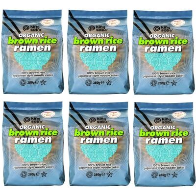 Fideos Ramen de Arroz Integral Orgánico King Soba - Sin Gluten, Vegano, 280g Fideos Ramen de Arroz Integral Orgánico King Soba - Sin Gluten, Vegano, 280g